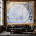 thumbnail image 6 of White Peacock in Snowy Forest, Serene Illustration for Nature Lovers, Winter Garden Wall Decor, Christmas Gift Tapestry Wall Hanging for Bedroom and Living Room, 6 of 7