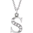 thumbnail image 6 of .03 CTW Diamond Lowercase Letter "s" Initial 16" Necklace in 14k White Gold, 6 of 6