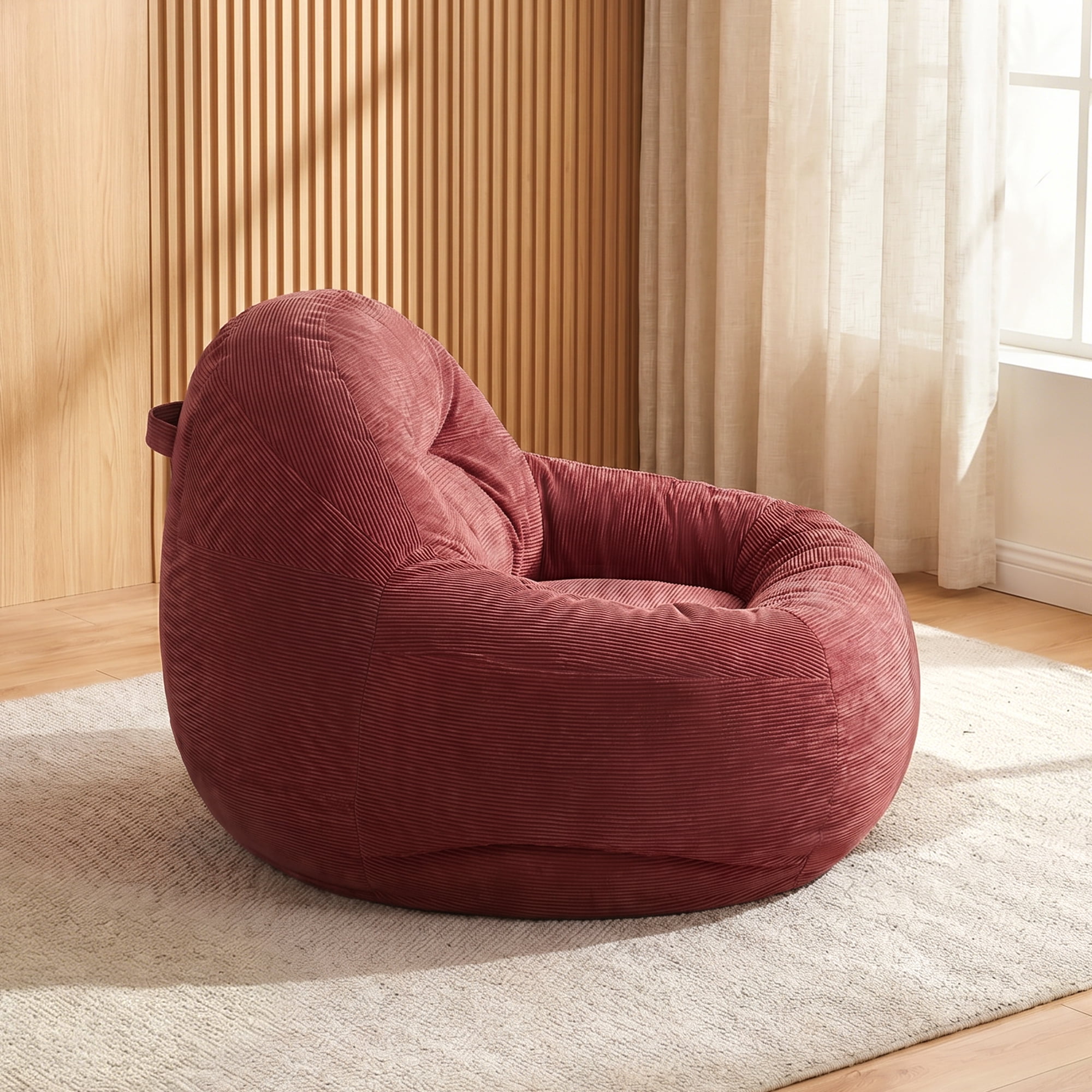 Bean Bag Sofa with Armrests High-Resilience Foam Beads Anti-Slip for Living Room Home Theater Gaming
