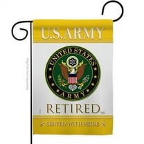 Breeze Decor  US Army Retired Garden Flag Armed Forces 13 x 18.5 in. Double-Sided Decorative Vertical Flags for House Decoration Banner Yard Gift
