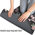 thumbnail image 3 of Black Cartoon Unicorn Floral Pattern Hot Yoga Mat Towel Non Slip for Hot Yoga - Quick-Drying Yoga Mat Cover with 4 Corner Pockets with Travel Bag - Hot Yoga Towel Non Slip 74"x26", 3 of 6