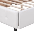 thumbnail image 4 of Upholstered Platform Bed with Headboard & 4 Storage Drawers, No Box Spring Needed, Modern Linen Fabric, Sturdy Wood Frame, Queen Size, 4 of 7