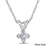 Angle View: 14k Gold 1/4ct TDW Diamond Solitaire Necklace
