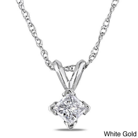 14k Gold 1/4ct TDW Diamond Solitaire Necklace