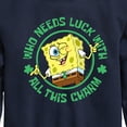 thumbnail image 3 of SpongeBob SquarePants - Who Needs Luck With This Charm - Toddler And Youth Crewneck Fleece Sweatshirt, 3 of 6