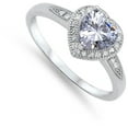 thumbnail image 4 of CHOOSE YOUR COLOR White CZ Heart Love Promise Ring .925 Sterling Silver Band Female Size 4, 4 of 4