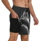 thumbnail image 2 of Balery Black And White Shark Bañador para hombre, shorts de playa de secado rápido con entrepierna y forro de compresión-Medium, 2 of 6