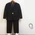 thumbnail image 2 of Dress Suit Set, Boys' Suits, Paiwinds Children's Solid Color Long Sleeved Casual Add Trousers and a Necklace Sports Casual Slim Long Sleeved Suit Jacket for Kids, 7-8Years, 2 of 4