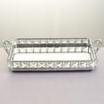 thumbnail image 1 of Espejo de Lujo Crystal Vanity Perfume Bandeja Baño Bandeja Decorativa Dorada , plata Soledad bandeja con base de espejo de cristal, 1 of 7