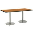 thumbnail image 2 of KFI Studios Mode 3.5' x 8' Dining Table, Medium Oak, Silver Base, 2 of 3