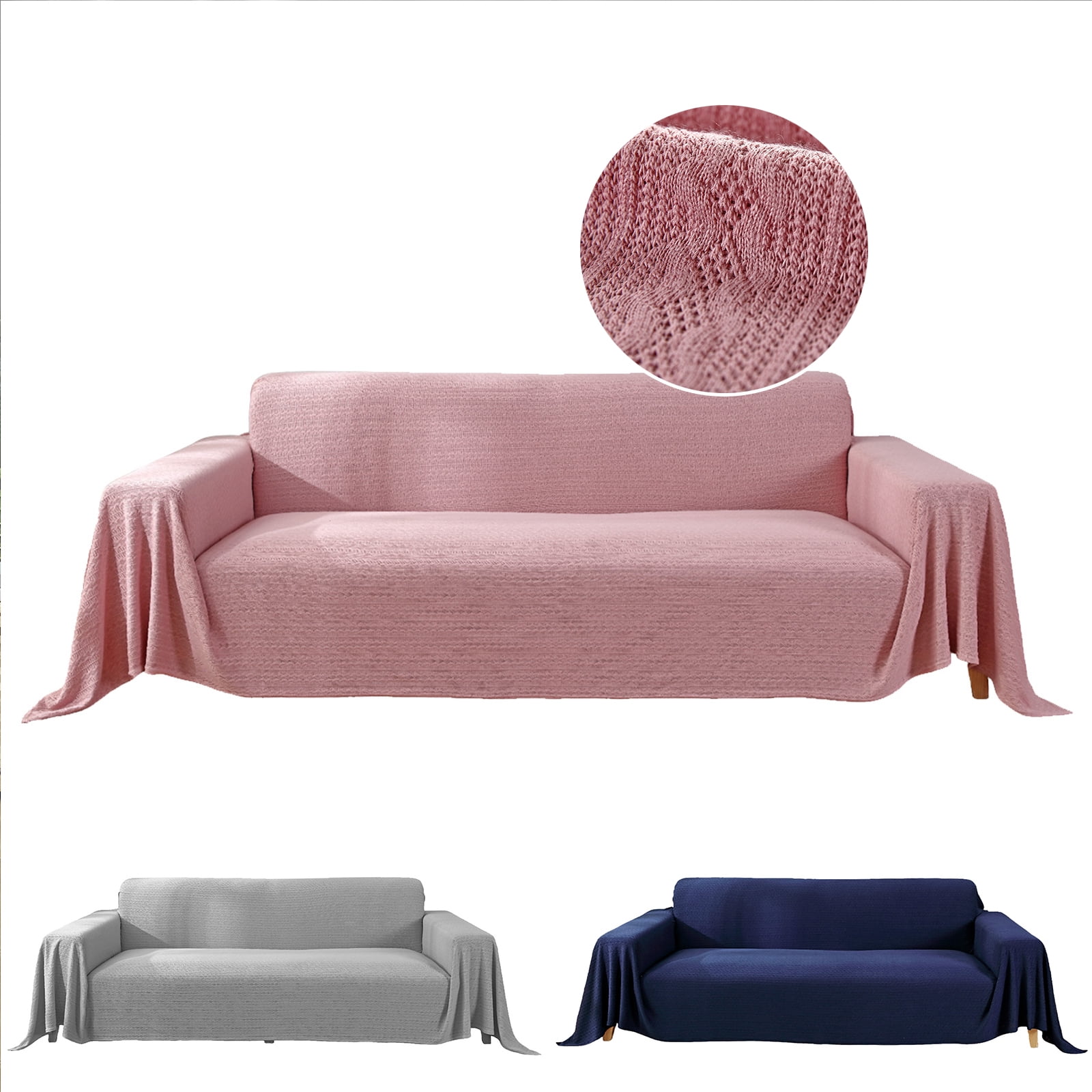 Rosnek Knitted Sofa Blanket Cover,71"x 51"Sectional Couch Covers Living