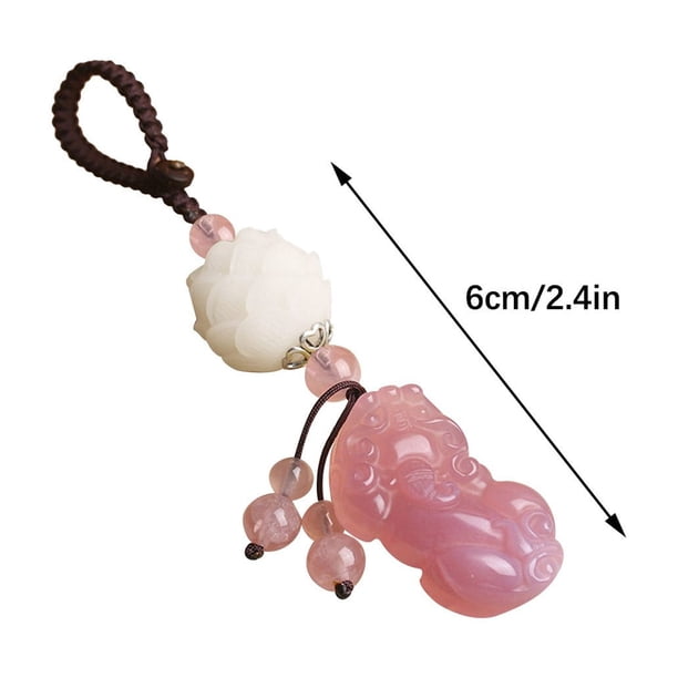 Colgante de tropas de ágata natural, llavero Feng Shui, amuleto de la suerte valiente para hombres y mujeres, llavero para coche, decoración de bolso para protección de la riqueza, cuentas de cuerda