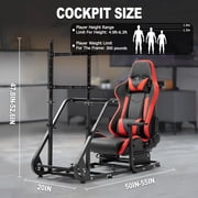 Marada Racing Simulator Cockpit with Monitor Stand, Gaming Chair for G923 G920 T500 Fanatec T3PA/Tgt