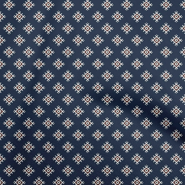 oneOone Rayon Black Fabric Asian Block Geometrical Shape Sewing Craft Projects Fabric Prints By Yard 56 Inch Wide