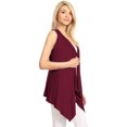 thumbnail image 4 of Made by Johnny Women's Lightweight Sleeveless Draped Open Cardigan XXL WINE, 4 of 6