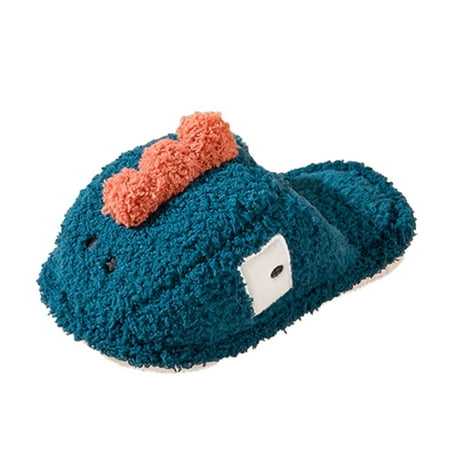 

Boys Girls Slippers Fashion Cute Autumn Winter Flat Bottom Light Soft Comfortable Shoes Warm Solid Color Cartoon Dinosaur