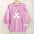 thumbnail image 2 of Makaor Sweatshirt Women Breast Cancer Awareness Crew Neck Tops Fleece Long Sleeve Pullover Graphic Casual Clothes, 2 of 4