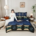 thumbnail image 4 of Manfei Ancient Aztec Theme Bedding Comforter Set,Darkblue Geometric Geometric Twin Comforter Sets,Boho bohemian Flower Bedding Set,Microfiber Bedroom Decorative Reversible,2 Pieces, 4 of 8