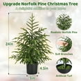 thumbnail image 3 of BESTSKY 24 Inch small artificial christmas tree Green Table Top Tree Mini Potted Topiary with Downswept Branches Holiday table christmas tree, 3 of 7