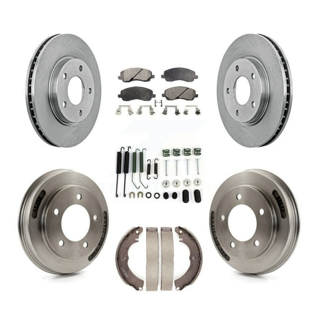Transit Auto Front Rear Disc Brake Rotors Ceramic Pads and Drum Kit (7Pc) for Car Mitsubishi Lancer K8T-102789