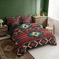 thumbnail image 3 of Erosebridal Bohemian Aztec Twin Bedding Sets, Red Teal Brown Bedding Comforter Set, Black Reversible 7 Pieces, 3 of 6