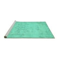 thumbnail image 2 of Ahgly Company Machine Washable Indoor Rectangle Persian Turquoise Blue Traditional Area Rugs, 2' x 5', 2 of 4