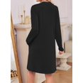 thumbnail image 6 of Women'S Autumn and Winter Loose V-Neck Pocket Casual Long Sleeve Home Clothes Dress with Pockets, 6 of 9