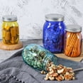 thumbnail image 3 of Set of 6 Wide-Mouth Quart Canning Jars, 16 Ounces Each, with Lids; Ideal for Storage, Pickling, Preserving, Fermenting, And Crafts And Decorations, 3 of 14