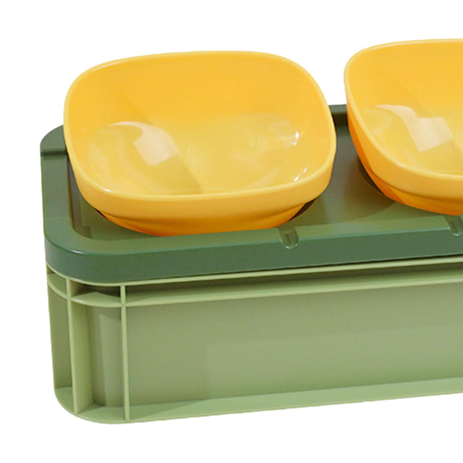 Gazechimp Raised Cat Bowl Cat Feeding Dish for Cats Cat Dog Feeder Anti Slip Protect Pet's Green