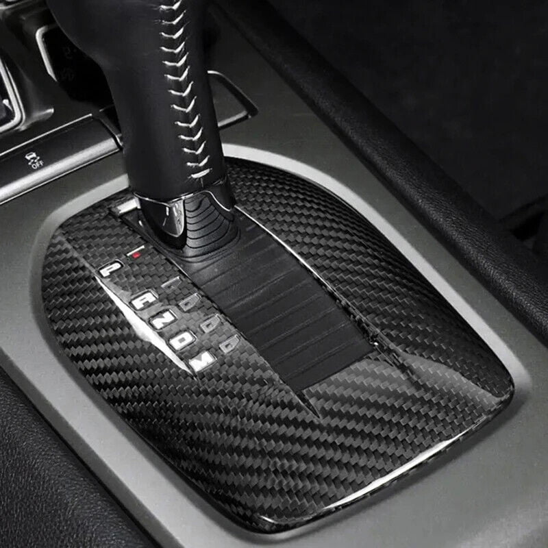 Real Hard Carbon Fiber Gear Shift Panel Cover Trim For Chevrolet Camaro 2010-15