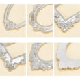 thumbnail image 6 of 5 Pcs Vintage Resin Picture Frame (5 Different Shapes Sizes) Resin Sliver Flower Frame Tabletop Jewelry Display Frame for Pictures Embossed Photo Props Wall Decor Accessories Silver, 6 of 9