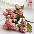 thumbnail image 4 of Soumake Sweet Artificial Rosebud Bouquet Home Wedding Cloth Rose 15 Flowers On 1 Piece Household, 4 of 8