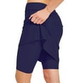 thumbnail image 6 of SnnmBlm Women Swim Skirt with Legging Sun Protective 50+ Swimming Tight Skort Capris Navy M, 6 of 7