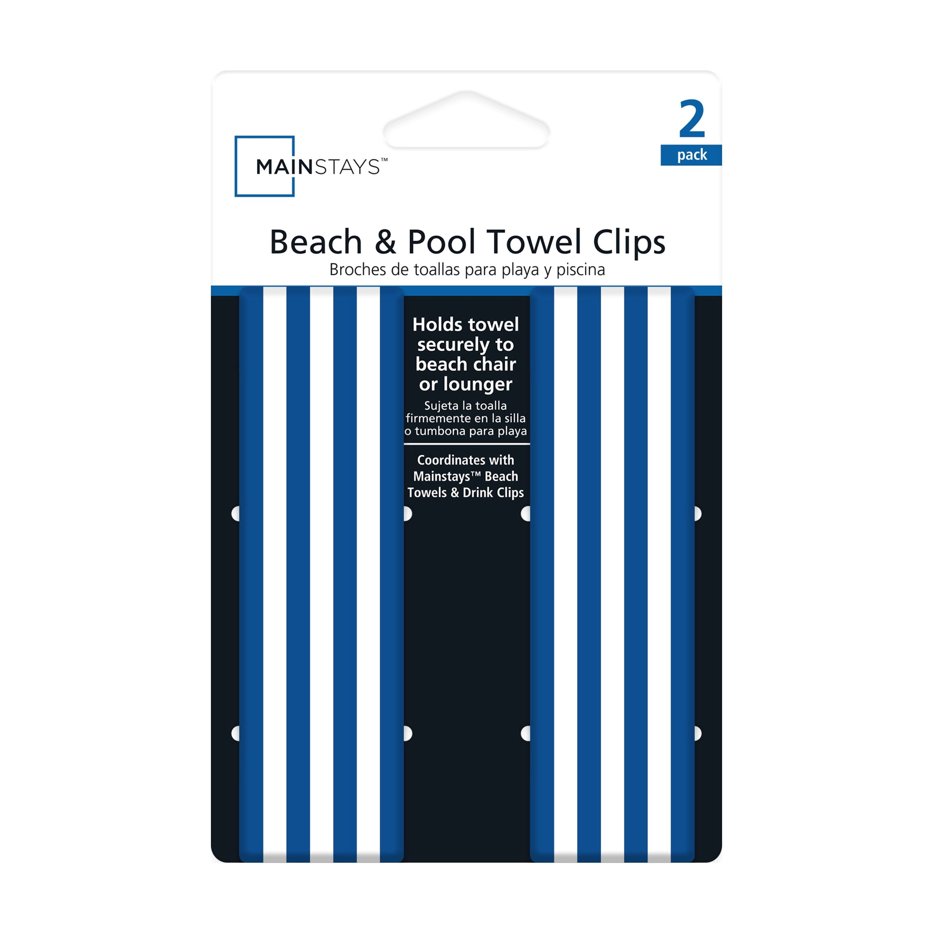 Mainstays Blue Stripe Beach Towel Clips