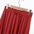 thumbnail image 6 of SwiftWear Women's Loose Fit Sleep Shorts Modal Blend Lounge Pants High Waist Comfy Sleepwear Ruffle Hem Casual Pajama Bottoms, Red, 6 of 7
