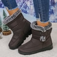 thumbnail image 5 of Brown Women Mid Calf Snow Boots Fleece Lined Winter Comfort Shoes Non Slip Outdoor Use, 5 of 9