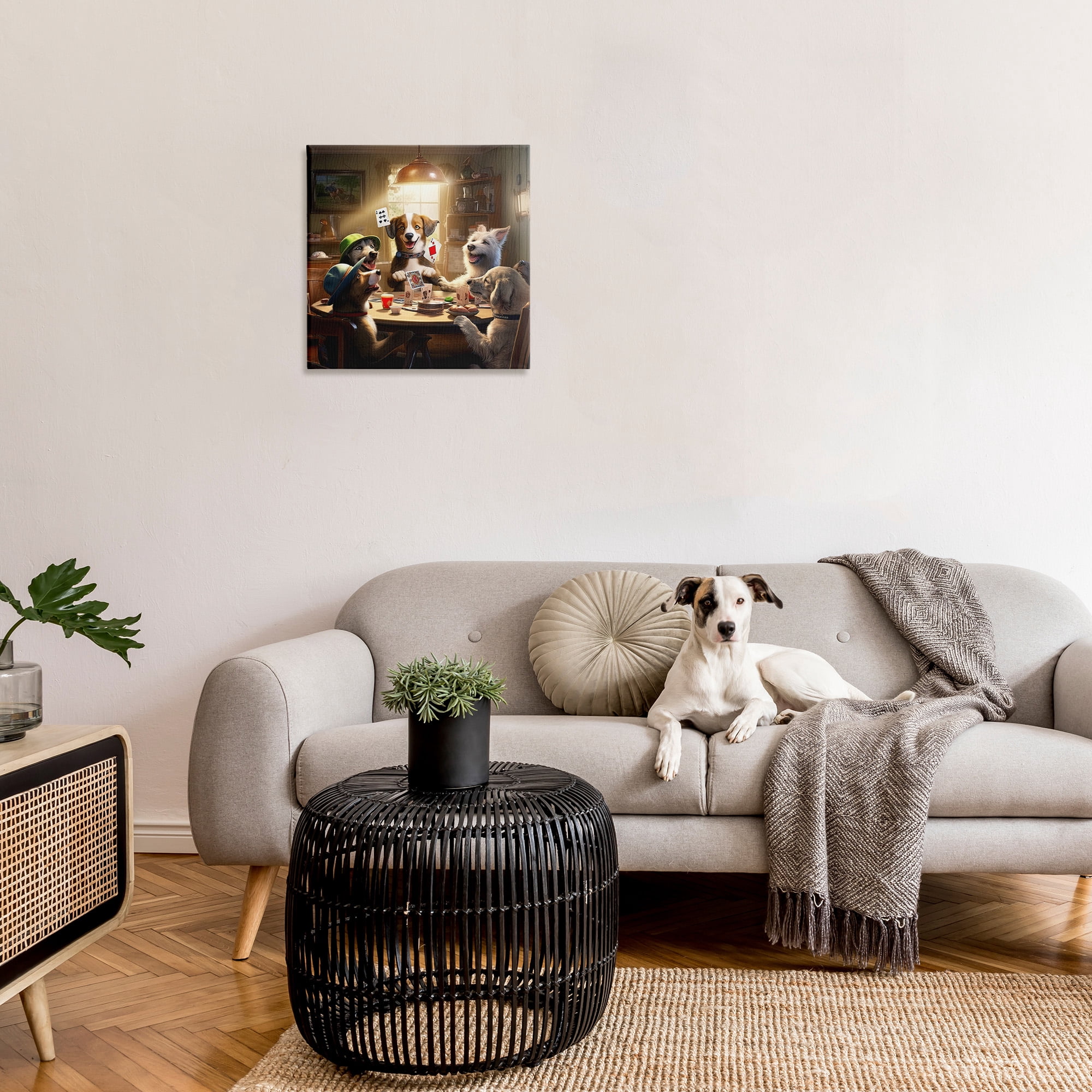 Stupell Industries Dogs & Magic Tricks Animals & Insects Painting Gallery Wrapped Canvas Art Print Wall Art, 24 x 24