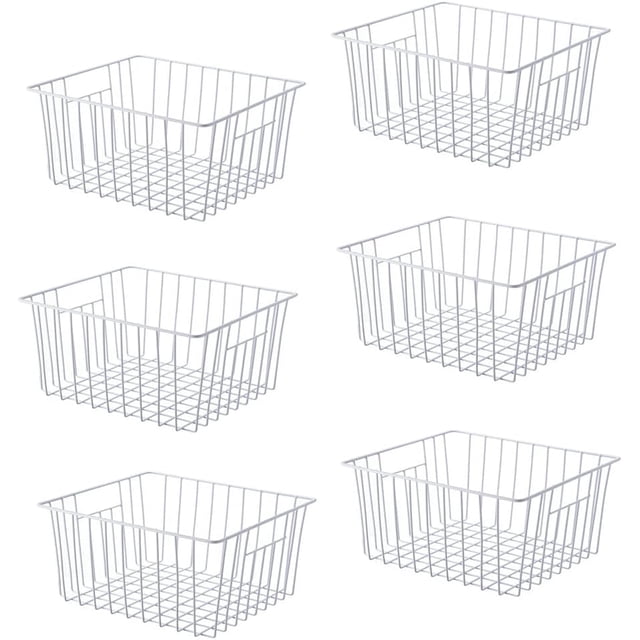 Freezer Organizer Bins Upright Freezer Baskets for cu.ft Standup Freezer Wire Storage Baskets with Built-in Handles