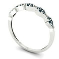 thumbnail image 2 of 0.1 ct Brilliant Round Cut Natural London Blue Topaz 18K White Gold Stackable Band SZ 8.5, 2 of 6