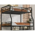 thumbnail image 5 of New Full XL over Queen Metal Bunk Bed, Industrial Detachable Bunkbeds with Safety Guard Rails for Teens, Black, 5 of 8
