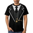thumbnail image 4 of LAOLIUSN Men's Tuxedo Graphic T Shirt Funny Formal Costume Tee, Black Suit Print Party Shirt, Lightweight Short Sleeve Top,4XL, 4 of 7