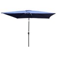 thumbnail image 3 of 6 x 9 Ft Patio Outdoor Waterproof Umbrella, Table Market Umbrella with 6 Sturdy Ribs, Crank and Push Button Tilt without Flap for Garden, Backyard, Swimming Pool, Lawn, Deck, Market, Navy Blue, 3 of 7