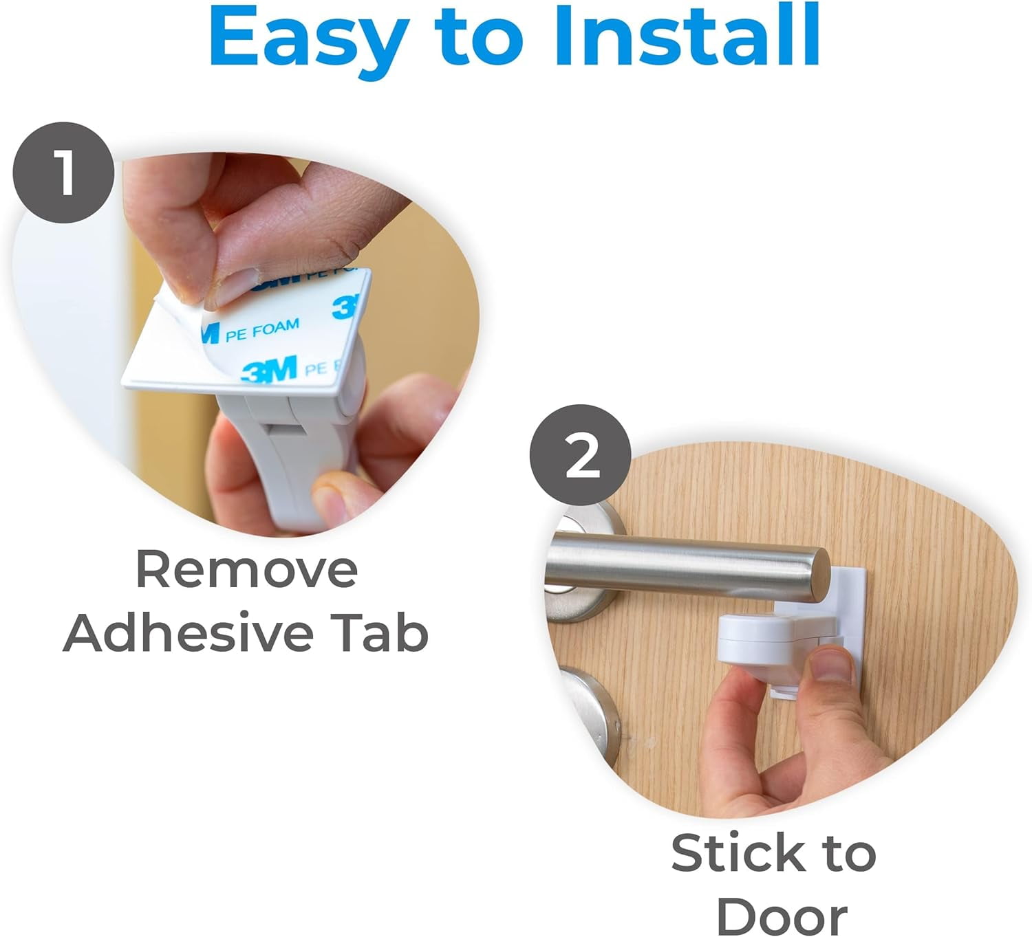 6-Pack Door Lever Lock for Child Safety - Baby Proofing - Child Proof Handle Locks