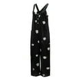 thumbnail image 6 of Wycnly Womens Jumpsuits Plus Size Fashion Loose Baggy Button Long Jumpsuits with Pocket Trendy Daisy Print Round Neck Sleeveless Maxi Summer Rompers Black xxxxxl, 6 of 6
