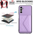 thumbnail image 4 of for Samsung Galaxy A13 5G Slim Case with Card Holders and Strap for Women, Samsung Galaxy A13 5G Phone Case Wallet PU Leather Kickstand RFID Blocking Flip Shockproof Wallet Case - Purple, 4 of 11