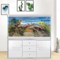 thumbnail image 2 of 24X12IN Reptile Habitat Background Rock Blue Sky Oasis Cactus Desert Terrarium Background with 10 Eva Double Sided Tape with 8 EVA Double-Sided Tape, 2 of 5