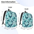 thumbnail image 3 of Picia Blue Floral with Butterflies Printed Canvas Daypack - Stylish and Durable Vintage Compact Backpack - Class, Work, Travel, or Laptop Bookbag,Organized Compartments-Medium, 3 of 6