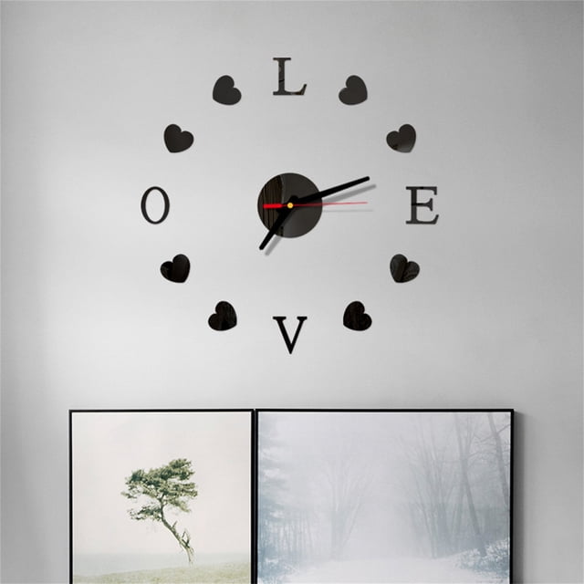 Xihbxyly Reloj de Pared Diy, Movimiento Silencioso, Pegatinas de Espejo Autoadhesivas, Fácil Instalación, Decoración de Pared para El Hogar, La Oficina, La Sala de Estar, El Comedor, Tamaño de 40 Cm,