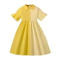 thumbnail image 1 of Toimothcn Robes Filles Sans Manches Décontractées Patchwork Rayé Imprimé Plissé Robe Douce Ample Fête Princesse Robes Adaptées pour Usage Quotidien, 1 of 9