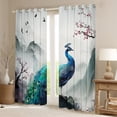 thumbnail image 2 of Homewish Floral Sakura Animal Peacock Black Out Curtains for Adults Female Men Women,Japanese Style Curtains Pack of 2 (42x63 Each),Chic Flower Cherry Blossoms Bedroom Curtains, 2 of 6